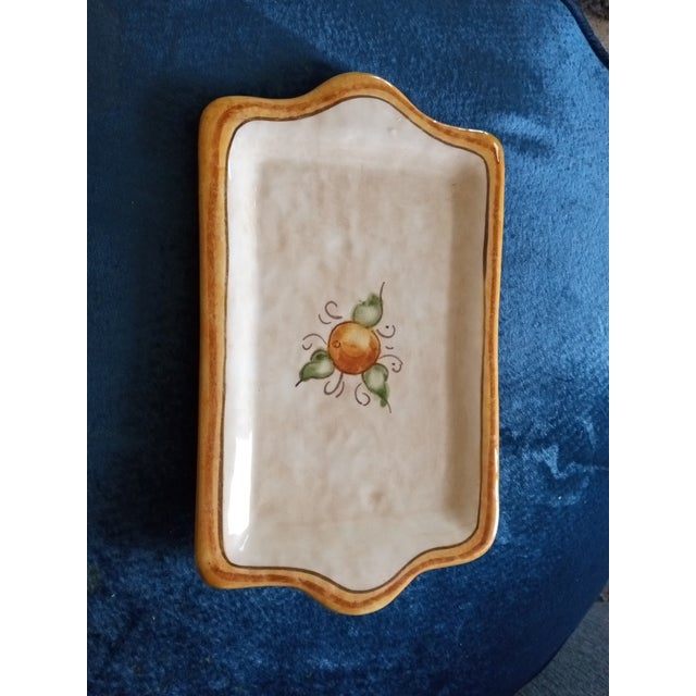 GORGEOUS Vietri 6"x10" Glazed Ceramic Rectangular Tray Made In Italy The GORGEOUS Vietri 6"x10" Glazed Ceramic Rectangular...