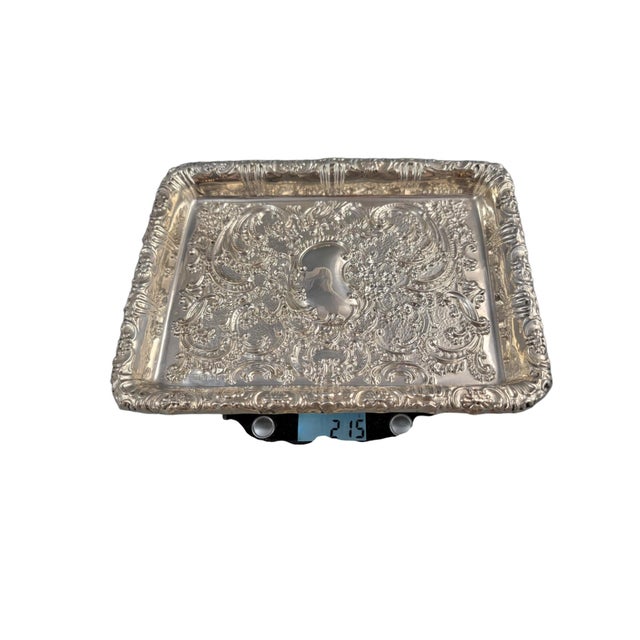 Edwardian Sterling Silver Card Tray by Robert Pringle & Sons, 1904 For Sale - Image 4 of 8