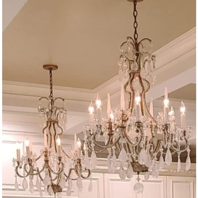 Two Ebanista Marseille Semi-Precious Rock Crystal Chandeliers For Sale - Image 4 of 4