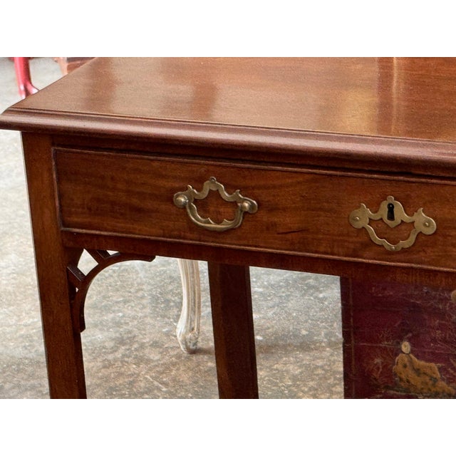 Late 18th Century George III Mahogany Side Table With Pierced Brackets For Sale - Image 12 of 13