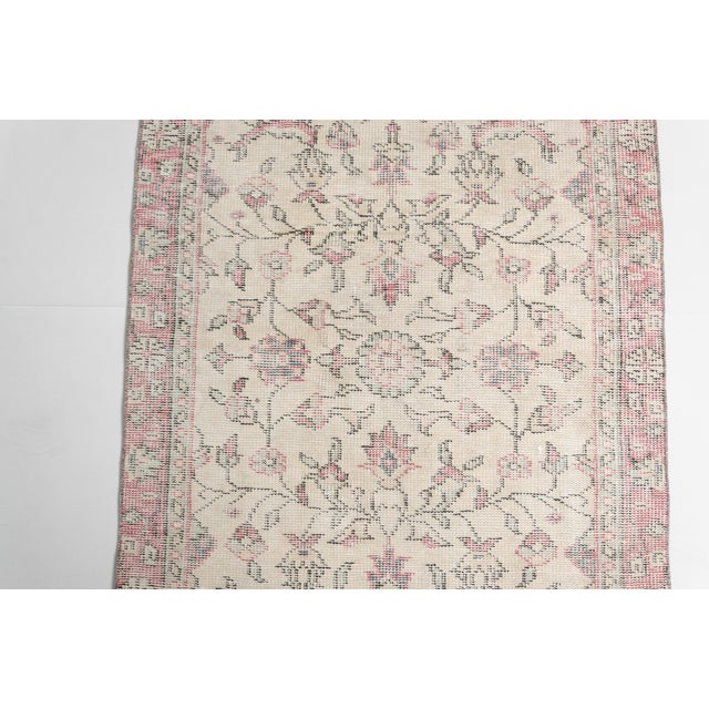 1950s Authentic Faded Pink Turkish Rug For Sale - Image 10 of 10