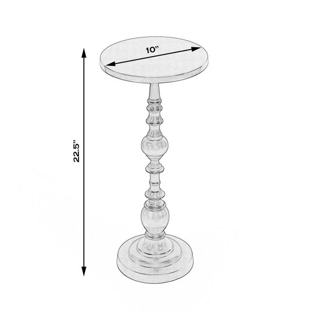 Transitional Darien Outdoor Round Pedestal Side Table, Outdoor Bronze For Sale - Image 3 of 7
