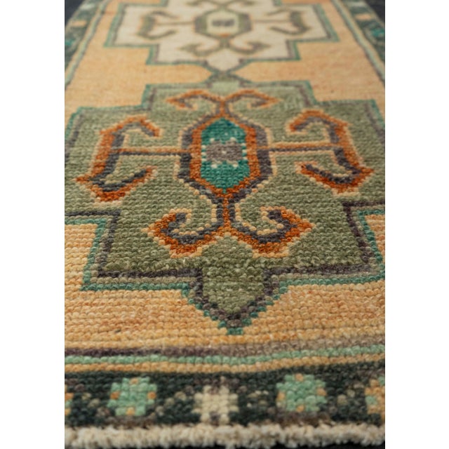 Turkish Turkish Mini Rug Oriental Hand Knotted Vintage Rug 1'5" x 3'6" #21214 For Sale - Image 3 of 8