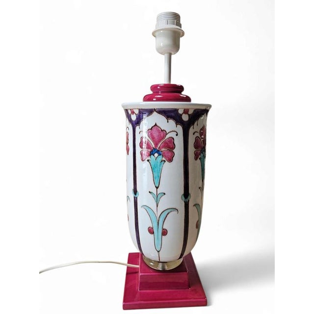 Red Ceramic Vase Table Lamp from Bitossi, 1980s For Sale - Image 8 of 9