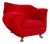 Gaudi Armchair in Red Velvet with Lions Paws from Bretz For Sale