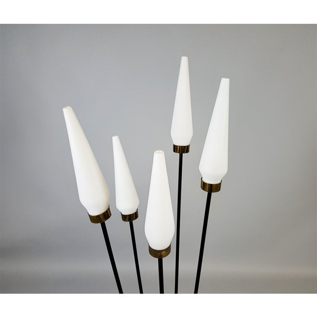 Material: Metal, brass, glass. Dimensions: Height 155 cm, width 45 cm. European Plug (up to 250V).The wiring of this item...