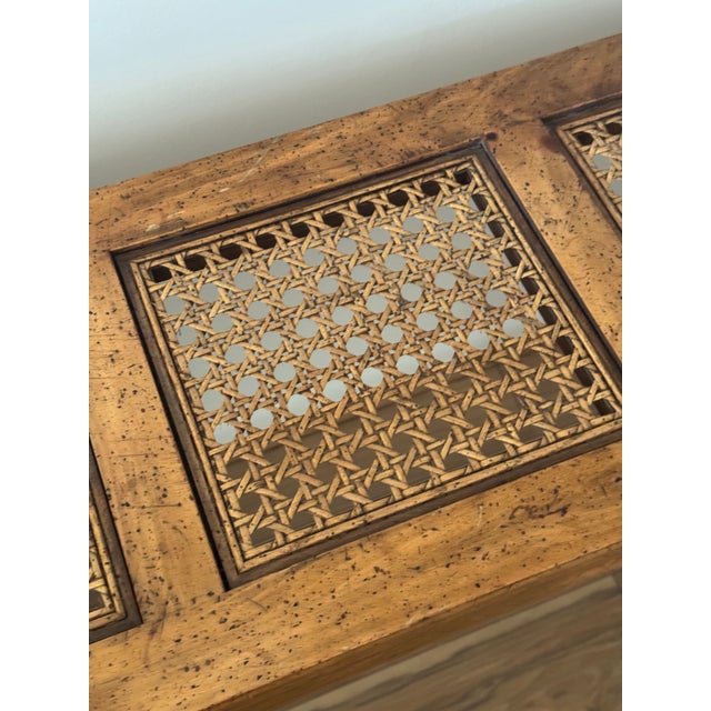 Wood Late 20th Century Mid-Century Modern Sculptural Wood and Cane Console Table For Sale - Image 7 of 10