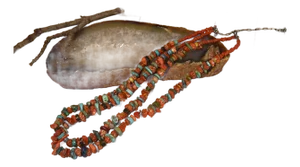 Vintage Coral Turquoise and Other Mixed Stone Double Strand Native American Necklace