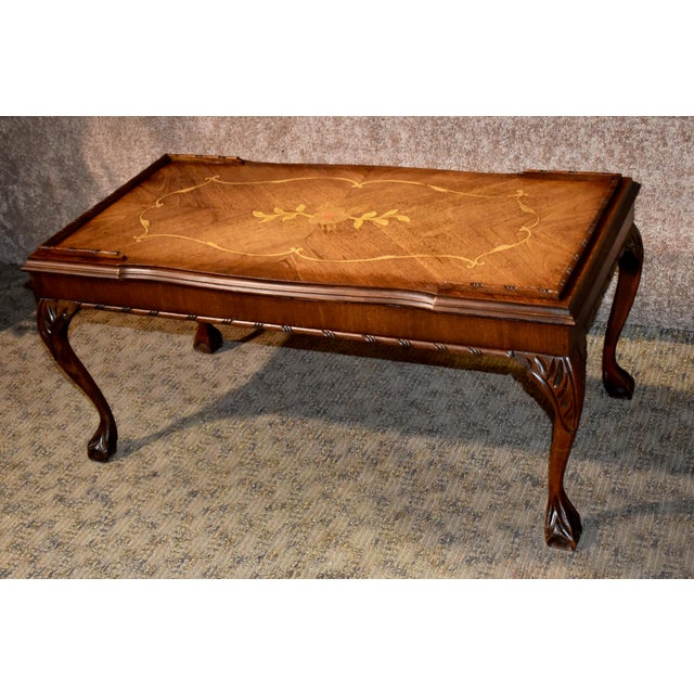 Vintage French Style Carved & Inlaid Cocktail Table Chairish