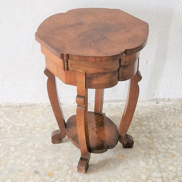 Brown Antique Sewing Box with Drawer and Mirror For Sale - Image 8 of 11