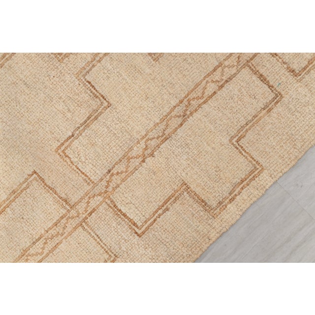 8x10Ft. Natural Cream Jute Taureg Inspired Soumek Jute Wool Hand Woven Rug For Sale - Image 4 of 12