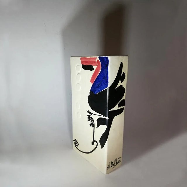 White Mid-Century Italian Ceramic Vase by A. dal Sarto for Marcuzzo Este For Sale - Image 8 of 8