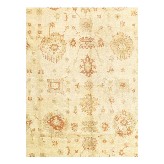 Pasargad DC Ivory Fine Hand Knotted Oushak Rug For Sale - Image 4 of 8