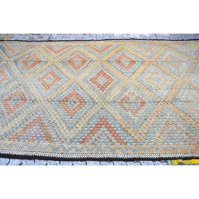 Tan 1960s Vintage Turkish Wool Kilim Rug For Sale - Image 8 of 11