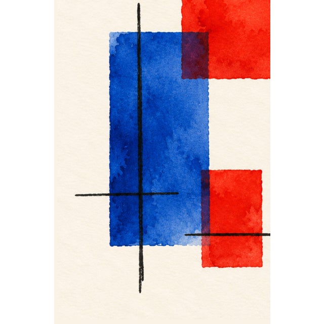 Midcentury Modern Art Print – Primary Color Geometric Abstract, 20" X 30" For Sale In Buffalo - Image 6 of 8