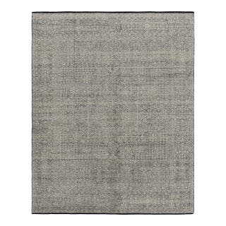 Rug & Kilim’s Mamluk Style Rug with Geometric Floral Patterns in Gray and White - 6x9 For Sale