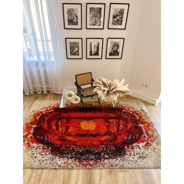 Large Polish Flame Shag Rug by Zakłady Tkanin Dekoracyjnych Welur, Kietrz, 1970s For Sale - Image 17 of 18