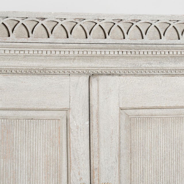 Mid 19th Century 19th Century Danish Gray Painted Oak Cabinet on Legs With Interior Drawers For Sale - Image 5 of 12