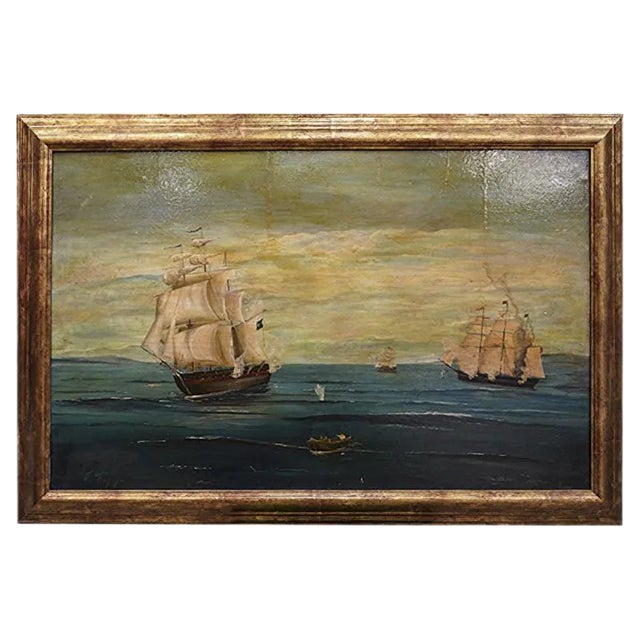 French Antique Oil on Canvas, 1700s For Sale