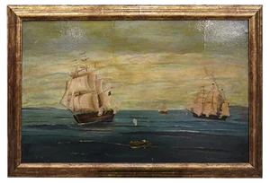 French Antique Oil on Canvas, 1700s