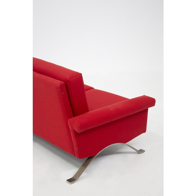 Metal Italian Red Model 875 Sofa by Ico Parisi for Cassina For Sale - Image 7 of 11