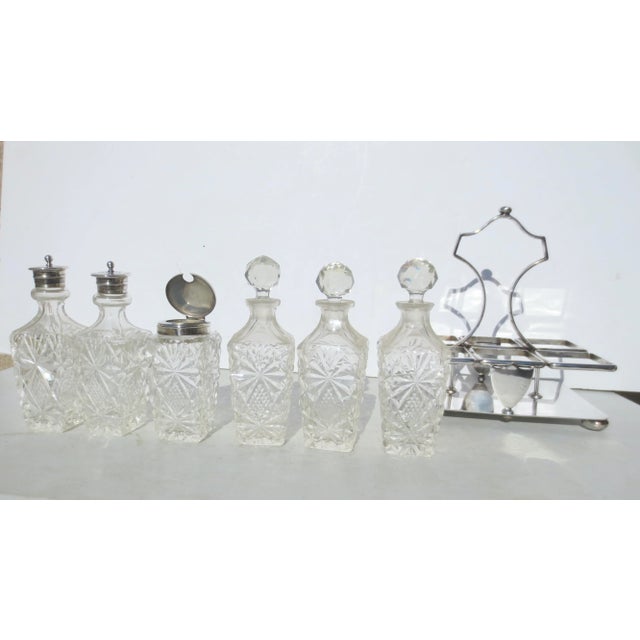 Beaux-Arts Late 19th Century Silverplate Cruet Set - 7 Pieces For Sale - Image 3 of 9