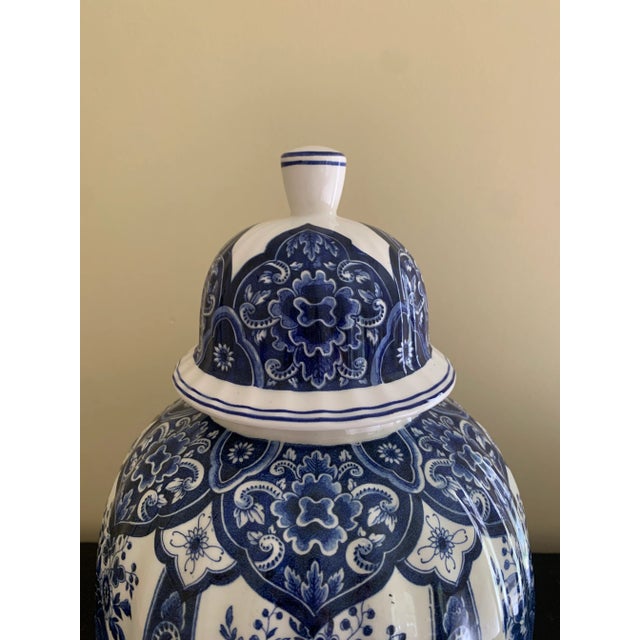 Mid 20th Century Ardalt Blue Delfia Blue & White Porcelain Ginger Jar For Sale - Image 5 of 11