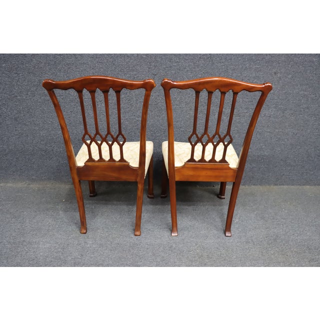 Pair of John Widdicomb Chippendale Style Mahogany Dining Chairs For Sale - Image 10 of 14