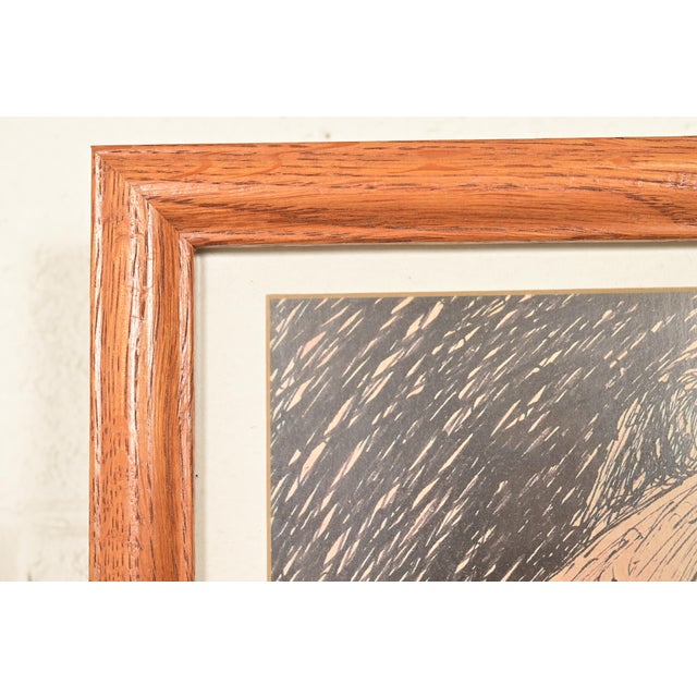 Mid 20th Century Original "Dancer" Framed Print by Rabindranath Tagore For Sale - Image 5 of 12