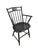 Traditional Vintage Black Painted Windsor-Style Armchair With Gold Pinstriping and Tablet Back For Sale - Image 3 of 12