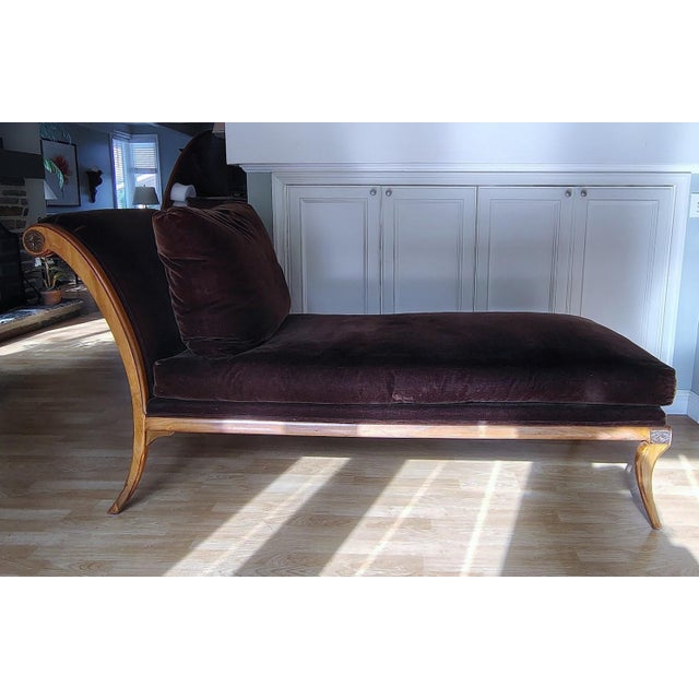 Klismos Chaise in Brown Mohair For Sale - Image 16 of 16