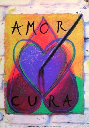 1993 Ouka Leele Amor Cura Screenprint Poster