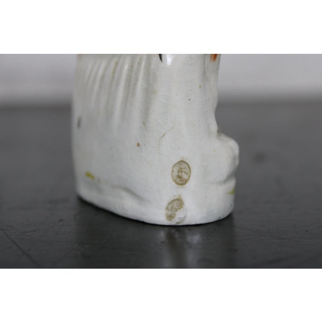 Antique English Staffordshire Porcelain Figurine Girl Riding a Goat For Sale - Image 10 of 12