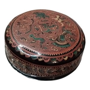 1980s Gorgeous Kotobuki Japan Lacquer Ware Trinket Box