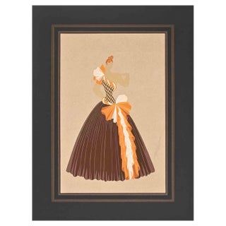 Erté, Costume Design, Gouache, 1970 For Sale