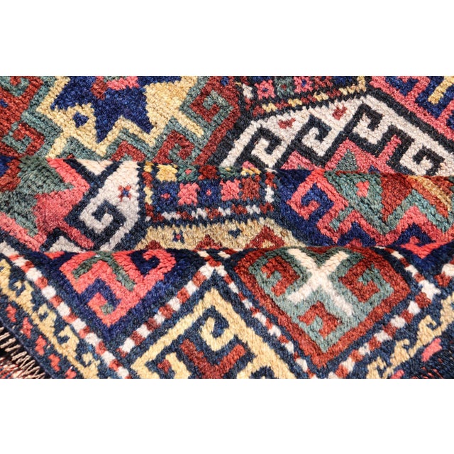 Antique Caucasian Kazak Rug With All-Over Tribal Design 3'8" X5'3" For Sale - Image 11 of 12