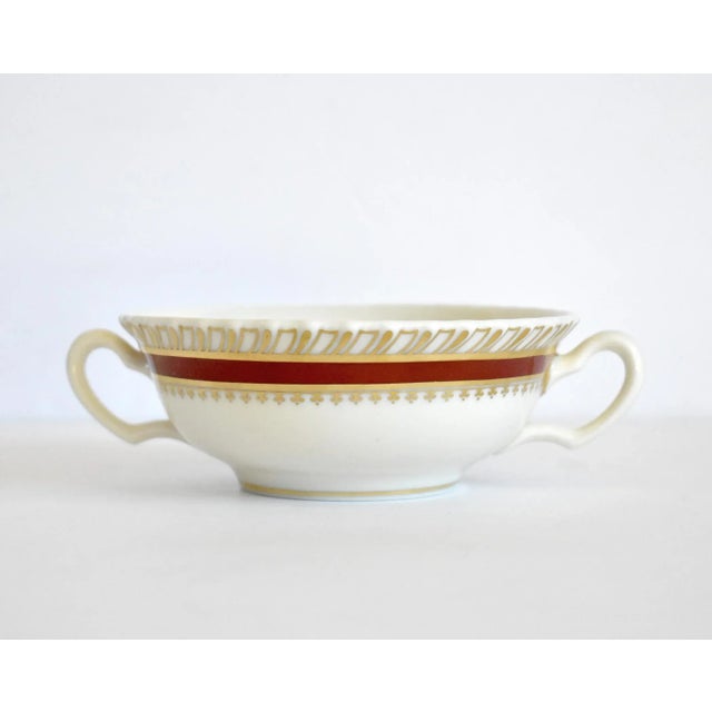 Lenox Vintage Lenox "Georgian" Red & Gold Cream Soup Bowl For Sale - Image 4 of 12