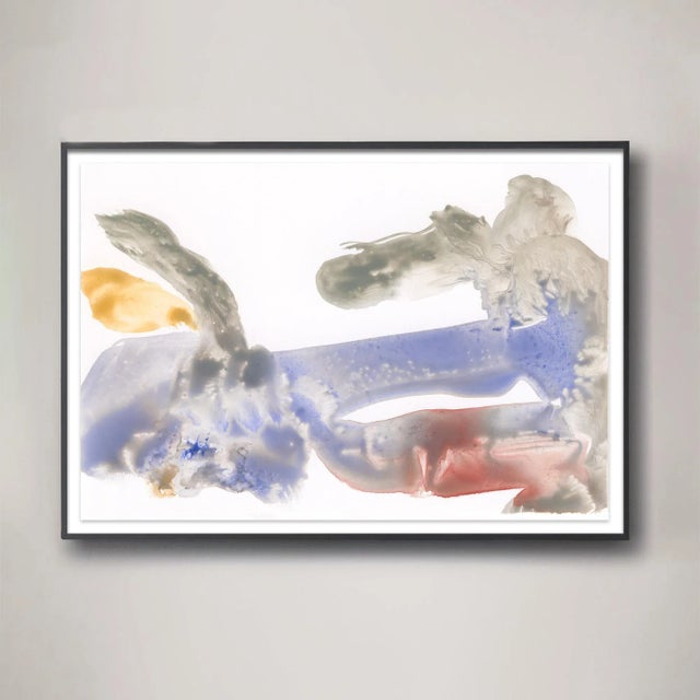 Not Yet Made - Made To Order "Aria" Gestural Abstract Pigment Print in Pale Tones - 48" X 32" For Sale - Image 5 of 5