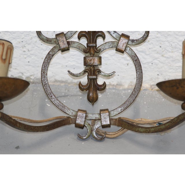 1950s Vintage Royal Lily Decor Wall Lamps, 1950s, Set of 2 For Sale - Image 5 of 18