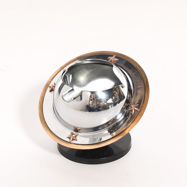Art Deco Revere Saturn Ashtray in Chrome, Brass & Bakelite For Sale - Image 13 of 13