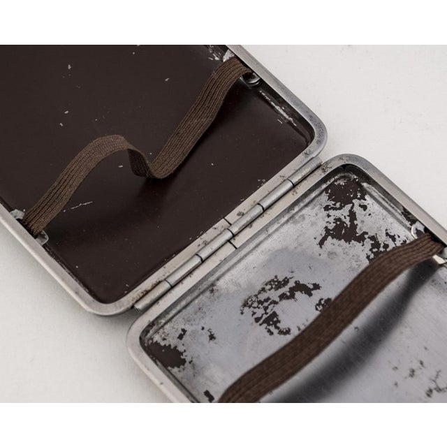 German Stainless Steel Cigarette Case with Leather Inlay, 1930s For Sale - Image 14 of 18