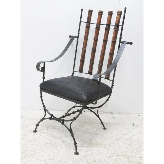 Iron & Oak Faux Bamboo Desk Chair For Sale In Philadelphia - Image 6 of 6