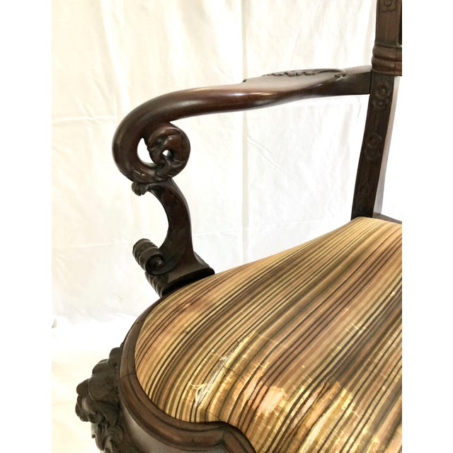 Wood An Early Schmieg & Kotzian Exuberantly Carved Chippendale Mahogany Arm Chair For Sale - Image 7 of 11