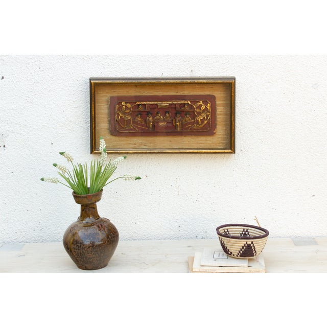 Chinese Framed Antique Chinese Frieze Carving For Sale - Image 3 of 8