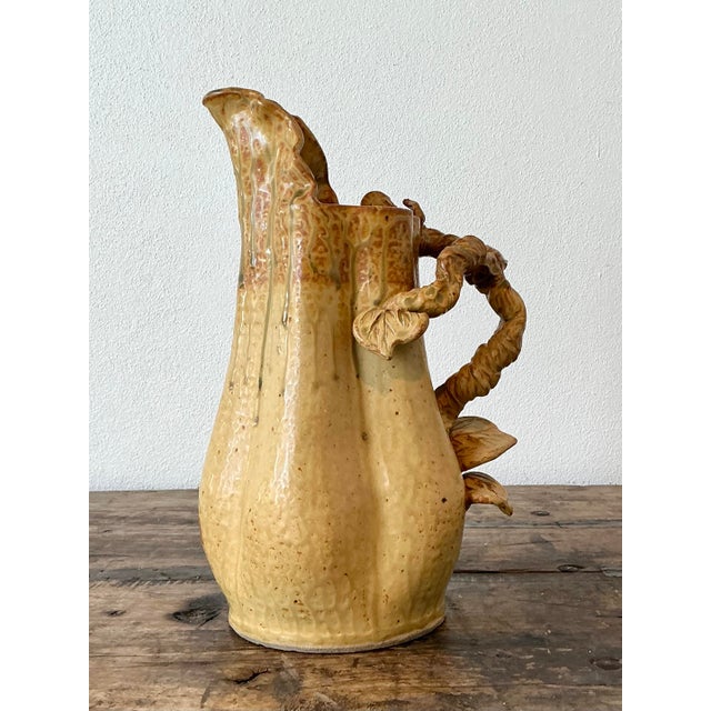 Contemporary Vintage Original Studio Pottery Pitcher For Sale - Image 3 of 12