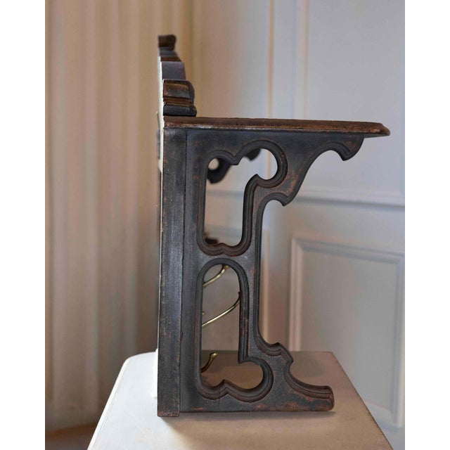 Mid 20th Century Early 20th Century Swedish Wall-Mounted Coat Rack with Brass Hooks For Sale - Image 5 of 9