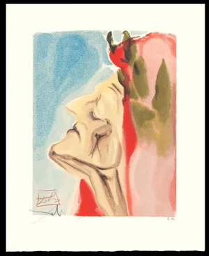 Salvador Dalí Divine Comedy Paradise Canto 4, "Dante's New Doubt" 1963 Engraving
