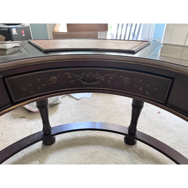Late 20th Century Powell Company Mediterranean Demilune Writing Desk For Sale - Image 10 of 11