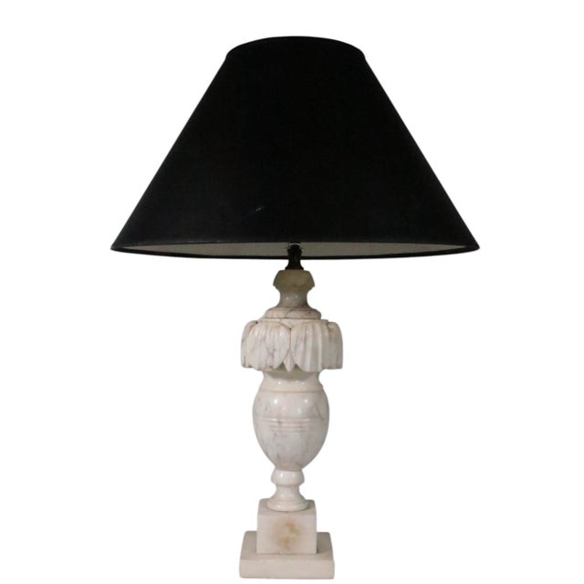Mid 20th Century Neo Classical Carved Marble Table Lamps - a Pair For Sale - Image 9 of 18