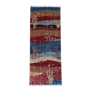 Red Persian Style Gabbeh Rug Runner, 02'08 X 06'08 For Sale